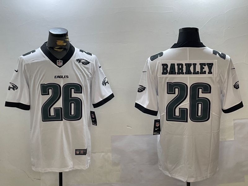 Men Philadelphia Eagles #26 Barkley White Second generation 2024 Nike Limited NFL Jersey style 2